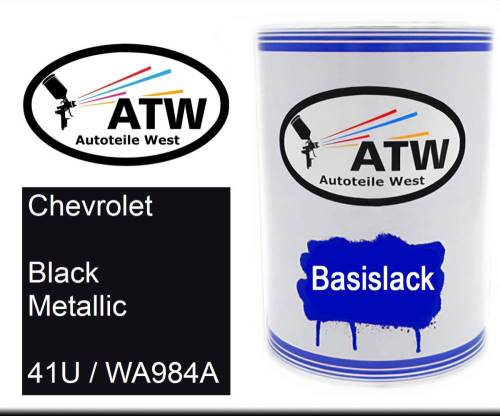 Chevrolet, Black Metallic, 41U / WA984A: 500ml Lackdose, von ATW Autoteile West.